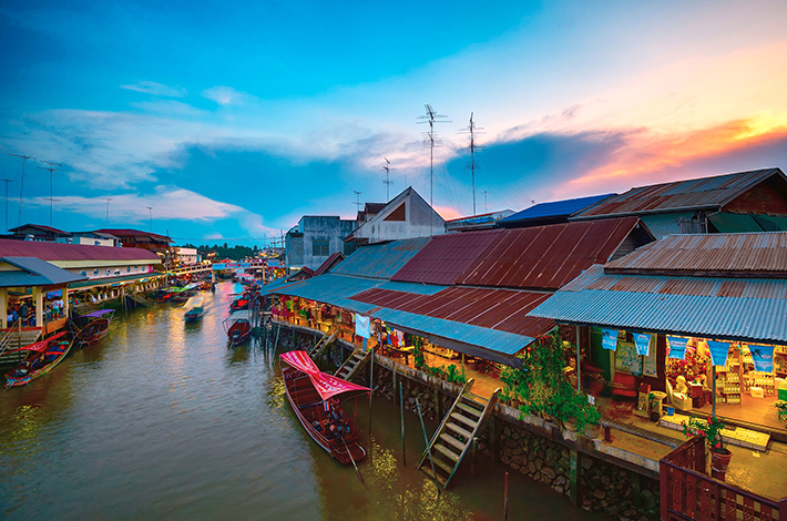 泰国水上市场购物