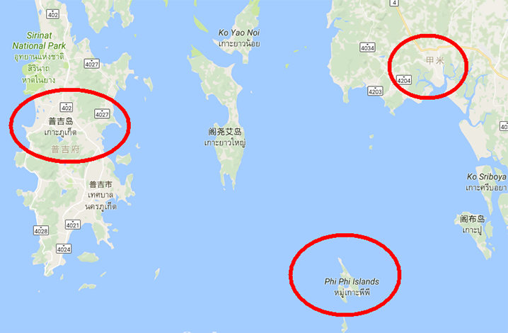 甲米岛地图