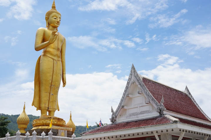 Standing Golden Buddha Temple