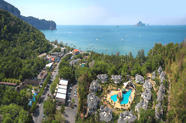 甲米度假酒店的俯視景觀