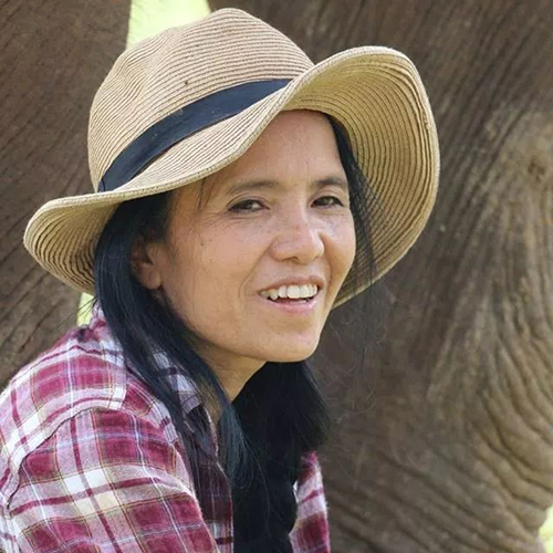 大象保护公园的创始人Sangdeaun Lek Chailert