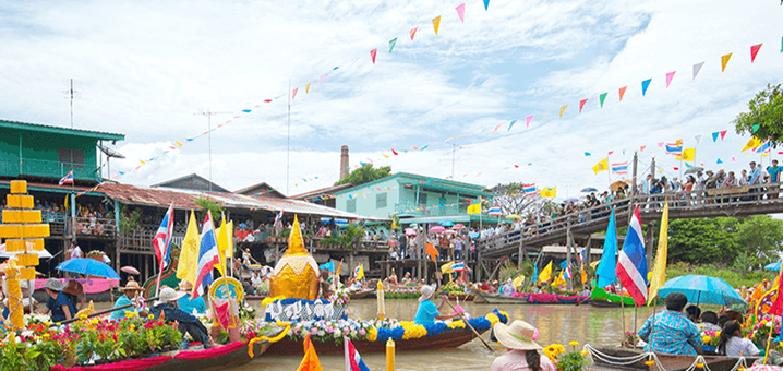 泰国丹嫩沙多水上市场，唐人街探案的著名取景地