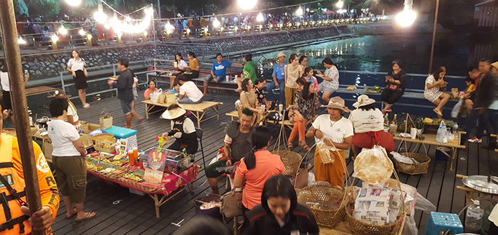 北碧府Sukjai周五水上市场，带你领略泰国摇船划桨的生活！